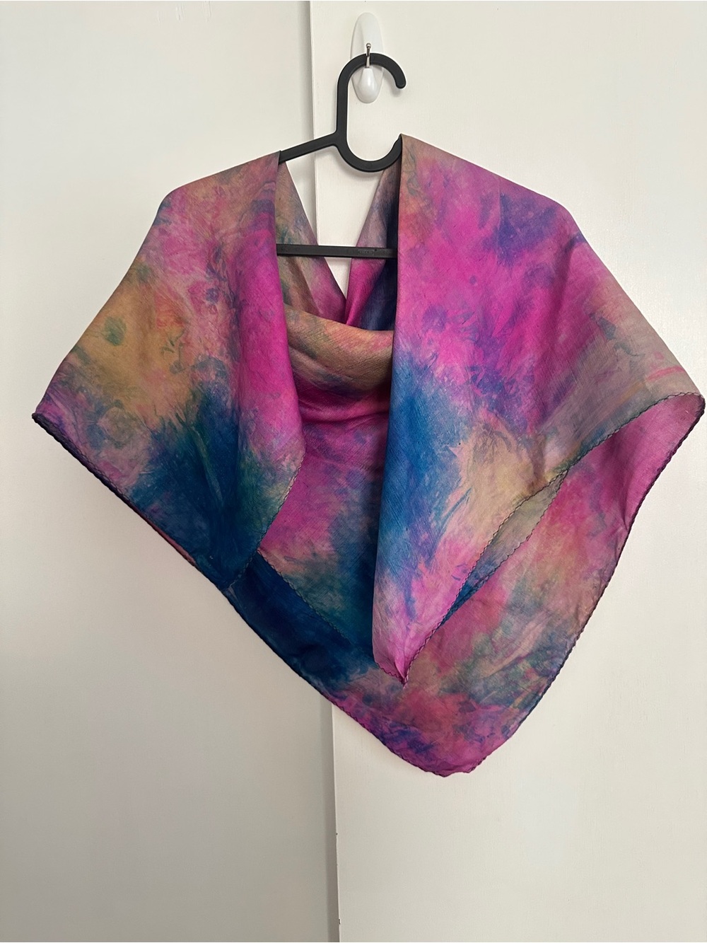 100% Silk Scarf Made in India Hand Rolled 34*34”